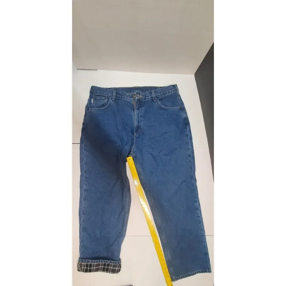 Carhartt Flannel Lined Blue Jeans 40X30 Made In MEXICO Medium Wash - Picture 6 of 6